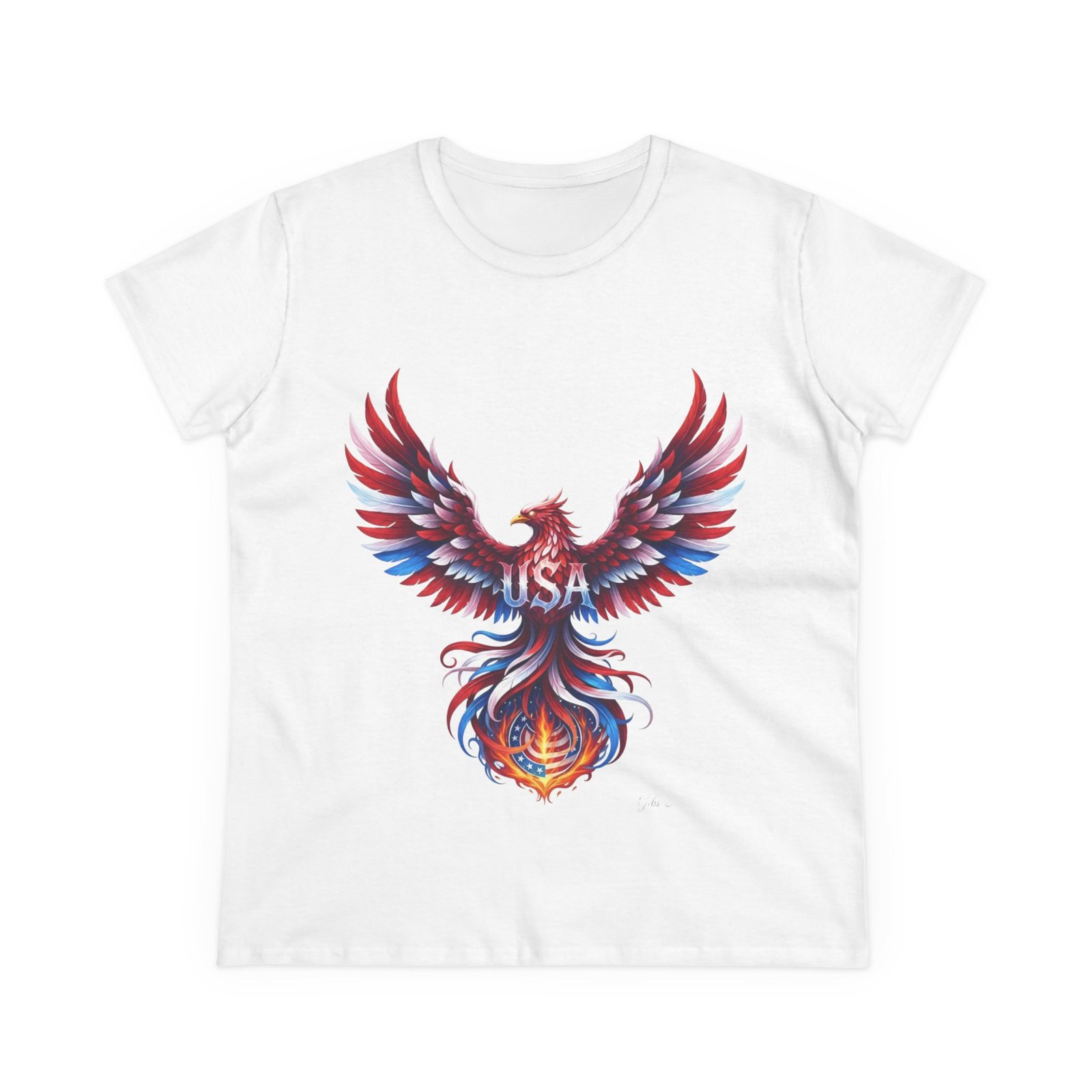 Patriotic Eagle American Flag Colors USA Women's Tee Shirt - Image 5