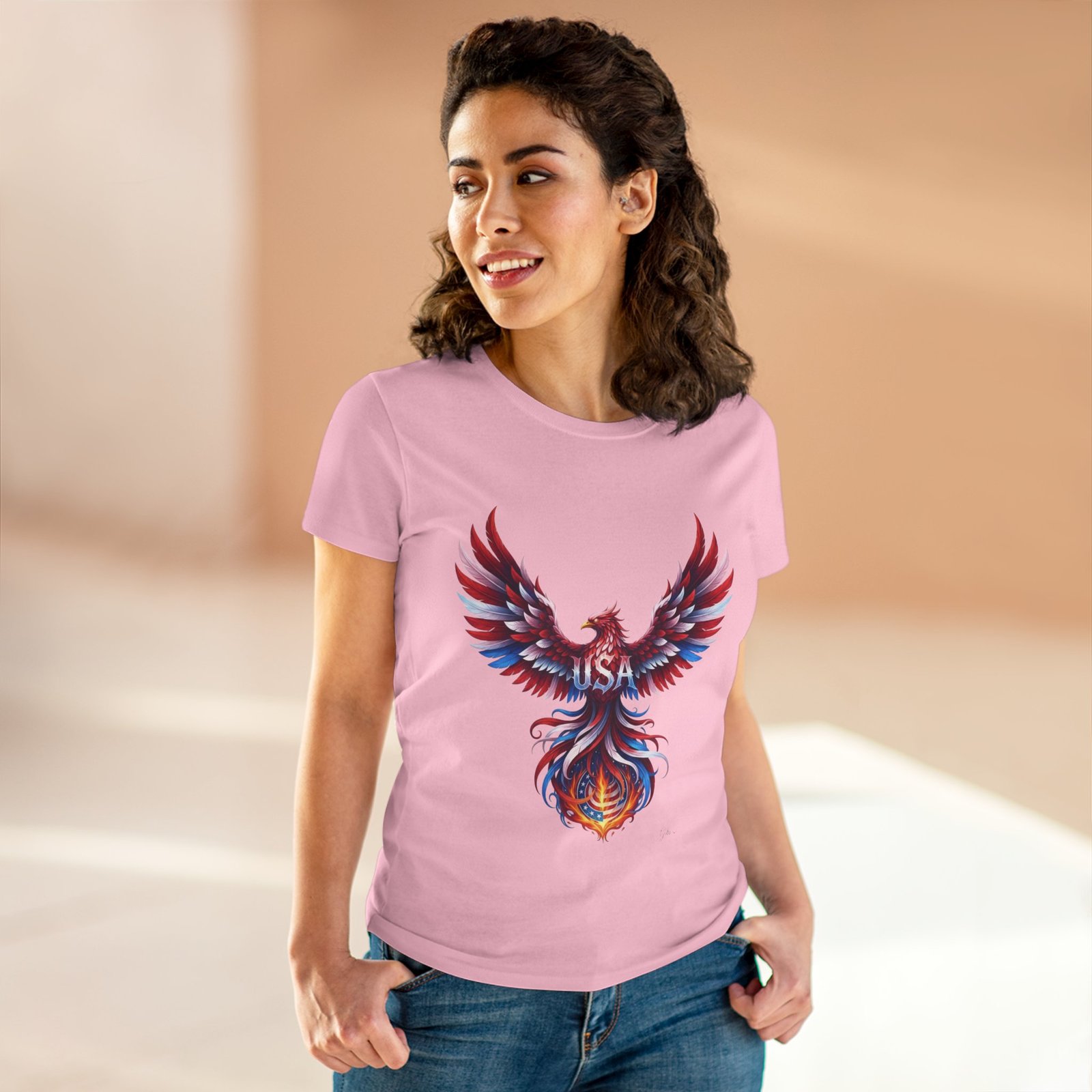Patriotic Eagle American Flag Colors USA Women's Tee Shirt - Image 20