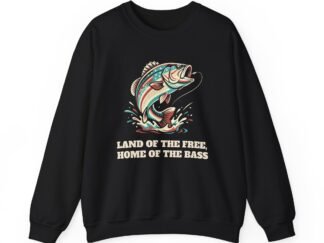 Land of the Free, Home of the Bass Crewneck Sweatshirt | Patriotic Fishing Gift